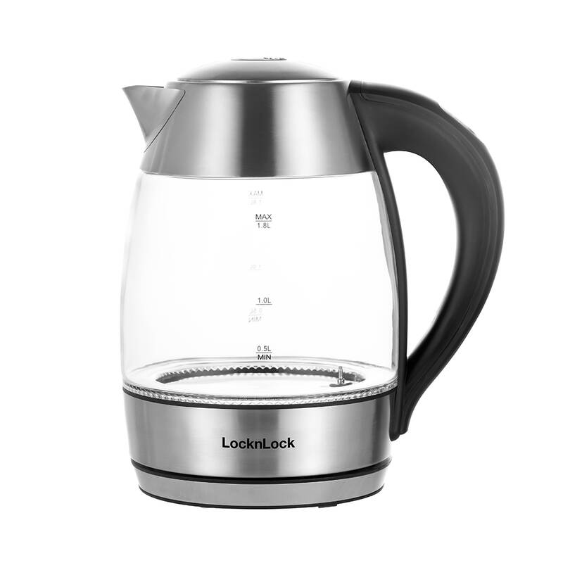 Ấm, Bình Đun Nước Dùng Điện Bằng Thủy Tinh, LocknLock 1.8L, 220 - 240V, 50/60Hz, 1850 - 2200W - EJK341, , large image number null